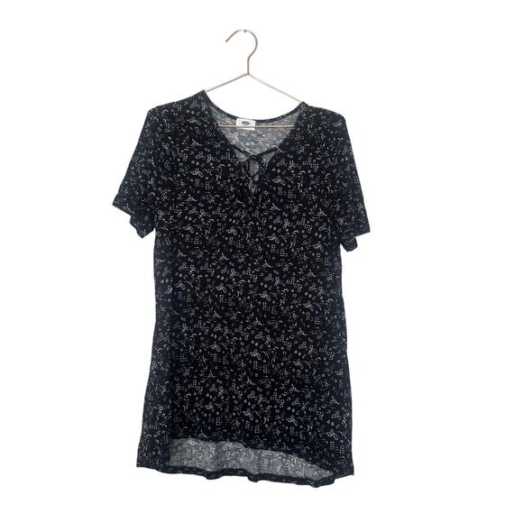 Old navy fit and flare top with lace up tie size large - Picture 1 of 5